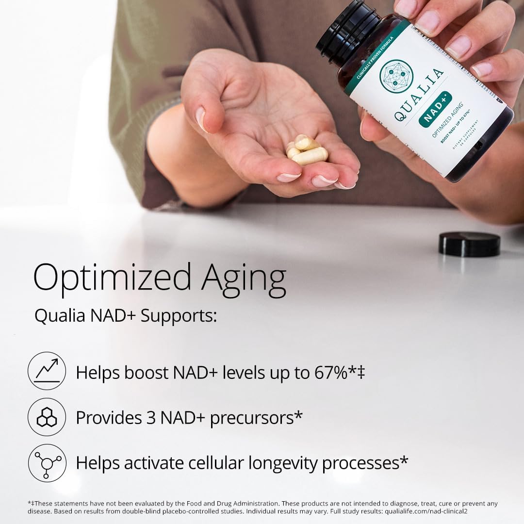 Qualia NAD Supplement — Clinically Proven to Boost NAD+ up to 67%. Optimized Aging, Energy, Focus. Elite NAD+ Booster Ingredients: Nicotinamide Riboside (NIAGEN,) Niacin, Niacinamide (1 Month Supply) - Image 4