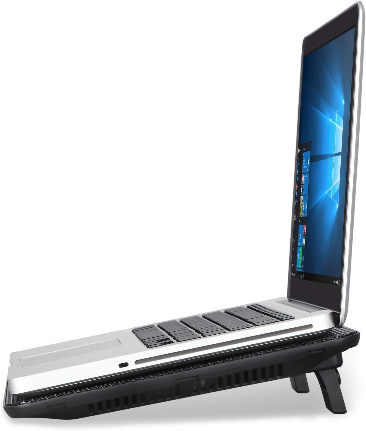 Laptop Cooling Pad, Coolertek Portable Slim Quiet Laptop Notebook Cooler Cooling Pad Stand with 2 Blue LED Fans, USB Powered, Adjustable Angled, Fits 11-14 Inch Laptop - Image 8