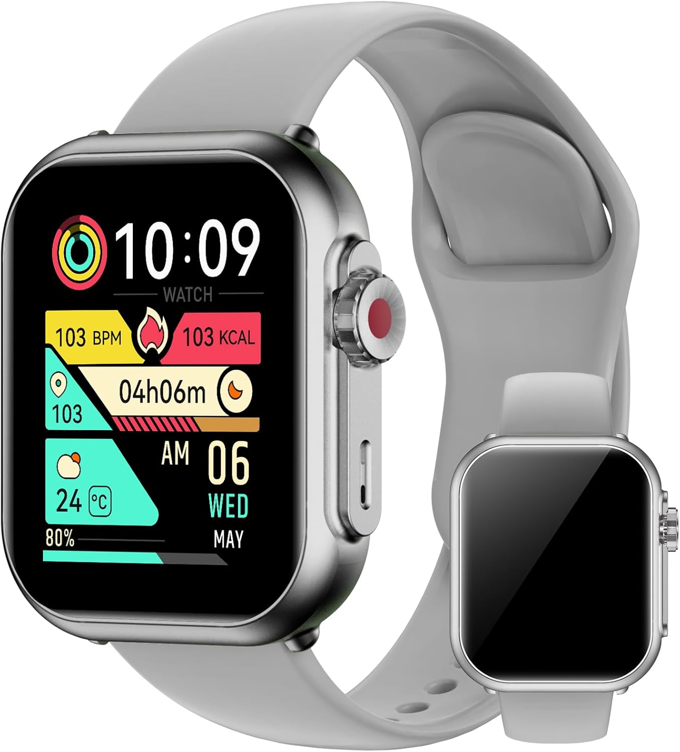 Smart Watch for Men Women with Bluetooth Call, Smart Tracker 1.83" HD K62 (Gray) - Image 2