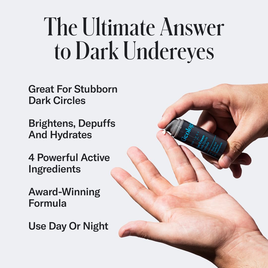 Geologie Dark Circle Under Eye Cream | Treatment For Dark Circles, Puffy Eyes Fine Lines & Wrinkles | Kojic Acid, Caffeine, Peptides, Niacinamide & Hyaluronic Acid | Effective Formula For Men & Women - Image 3