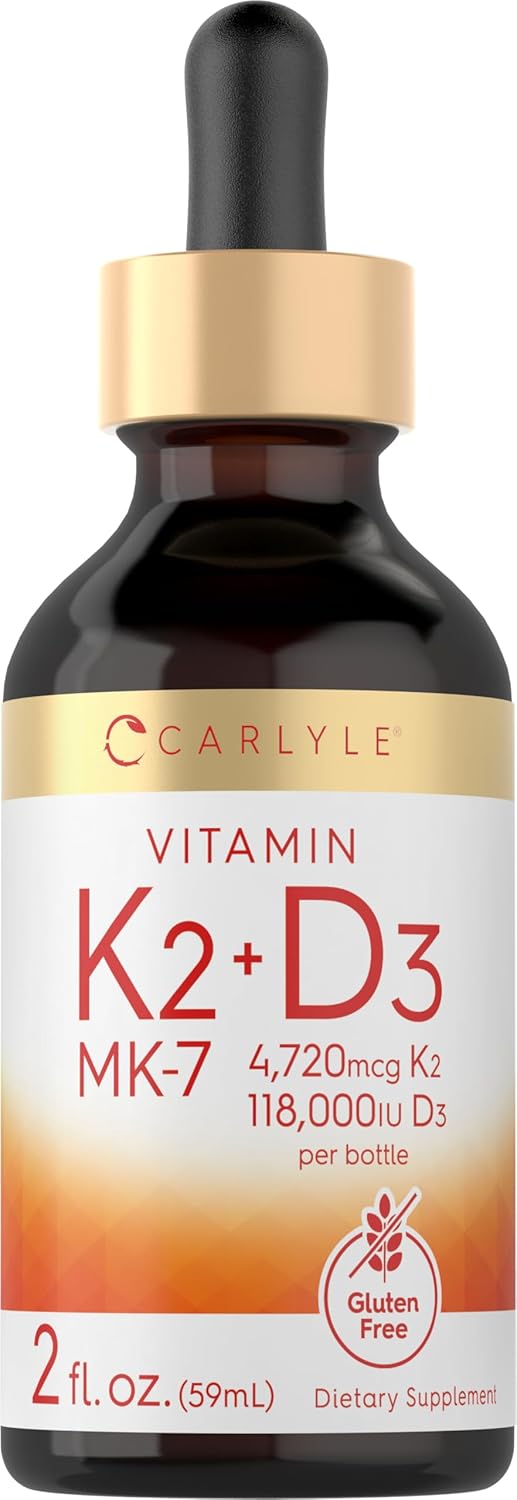 Carlyle Vitamin D3 K2 Drops | 2 Fl Oz | MK-7 Supplement | Vegetarian, Non-GMO, Gluten and Soy Free Formula - Image 2