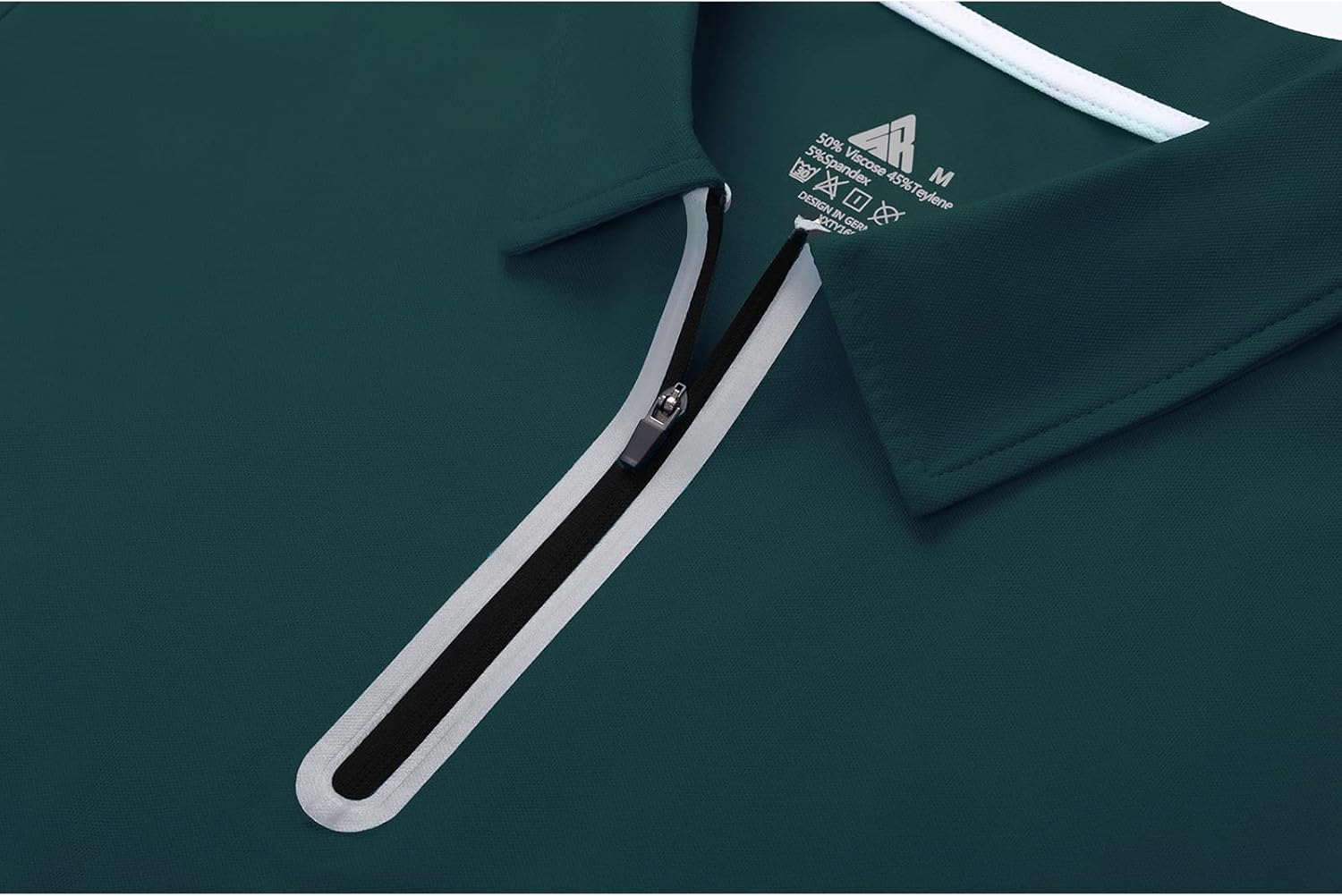 V VALANCH Mens Zipper Polo Shirts Short Sleeve Moisture Wicking Outdoor Golf Shirt Collared Athletic Tennis Polo - Image 7