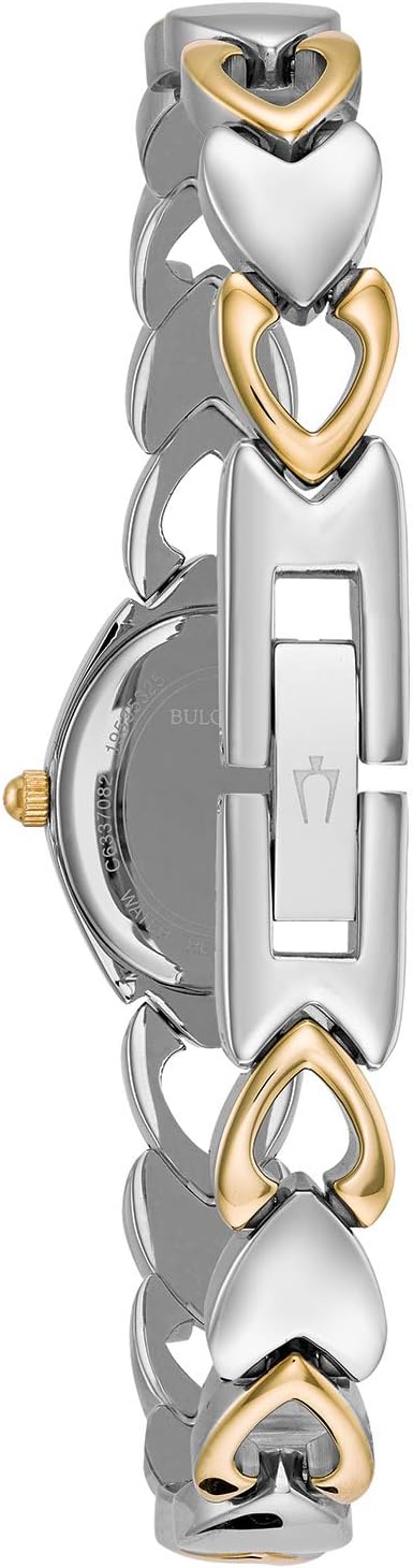 Bulova Ladies' Classic Two-Tone Stainless Steel 3-Hand Quartz, White Patterned Dial Style: 98V02 - Image 4