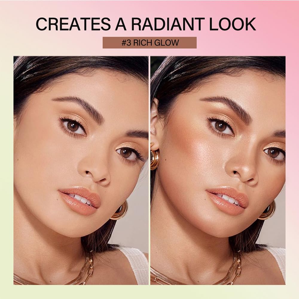 Yasovigi Multi-Use Cream Blush Stick, Blush Cheek Stick Tinted Moisture Stick Solid Moisturizer Stick, Waterproof Blusher and Shadow Lips for Cheek Makeup (rich glow, highlight) - Image 7