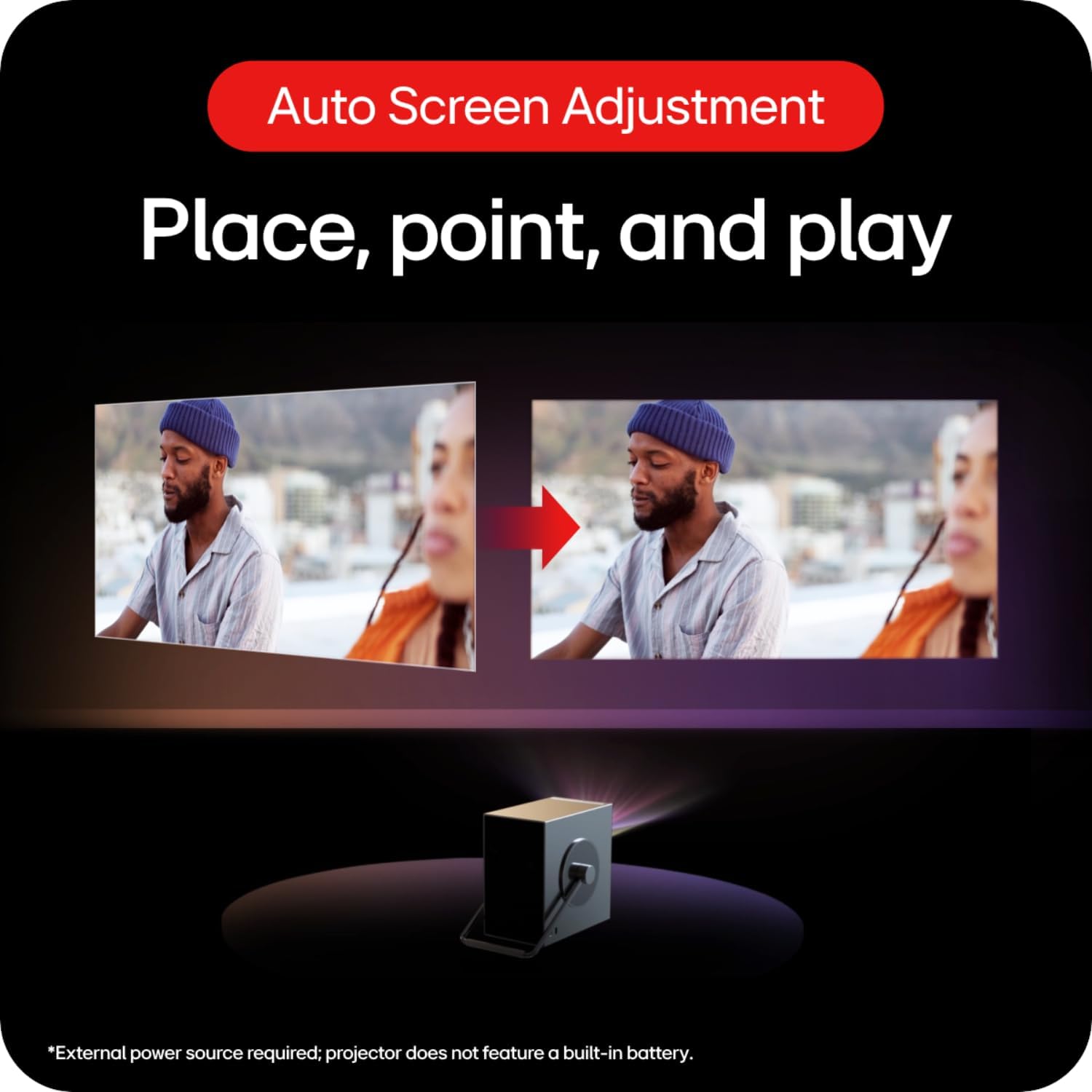 LG CineBeam Q HU710PB 4K Smart Portable Projector with Auto Screen Adjustment, Auto Focus, RGB Laser, Up to 154% DCI-P3 - Image 4