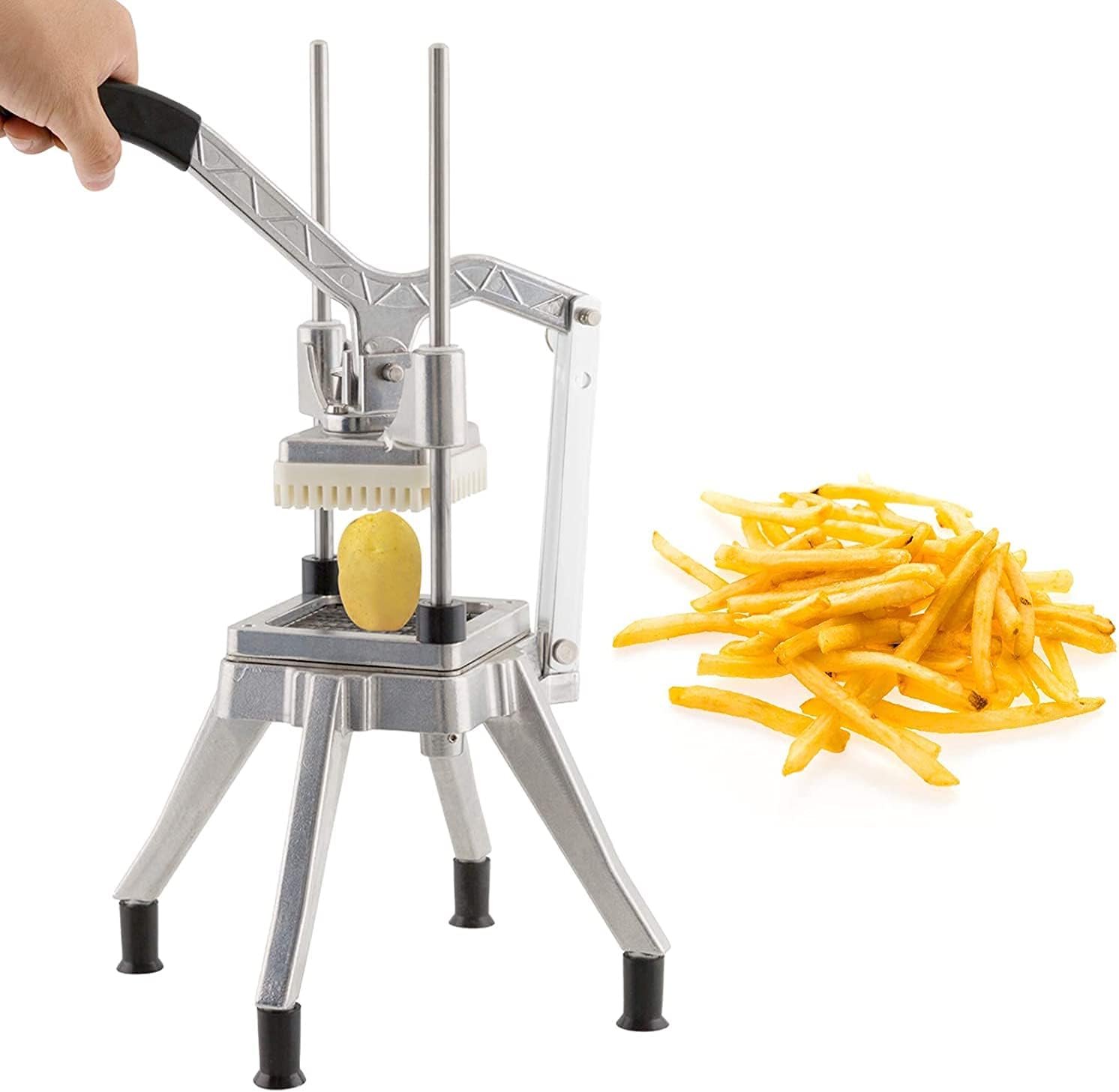 Commercial Vegetable Fruit Chopper W/6-Wedge Slicer&1/4″&3/8″&1/2" Blade Professional Food Dicer French Fry Cutter Onion Slicer Stainless Steel For Tomato Peppers Potato Mushroom - Image 8