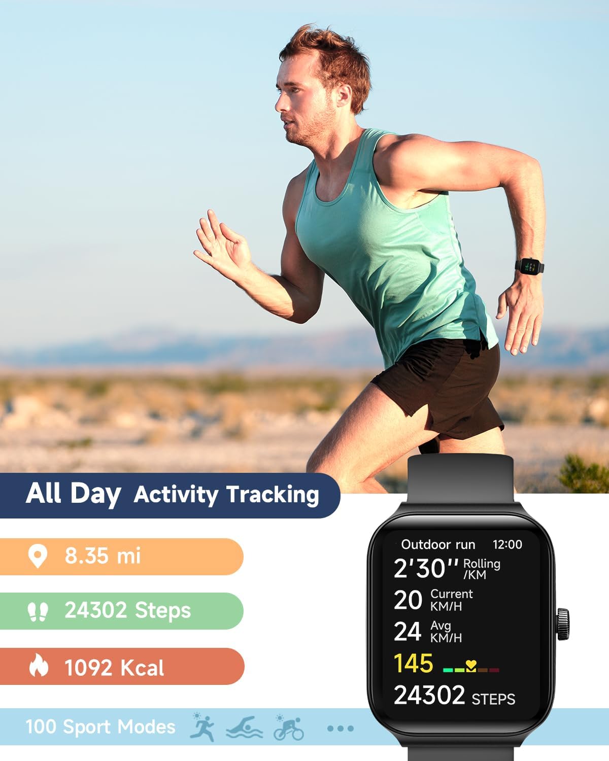 Smart Watch for Men Women Alexa Built-in, 1.95" Fitness Tracker with Answer/Make Calls, IP68 Waterproof/Heart Rate/Sleep Tracker/100 Sports, Fitness Watch Compatible Android iOS - Image 6
