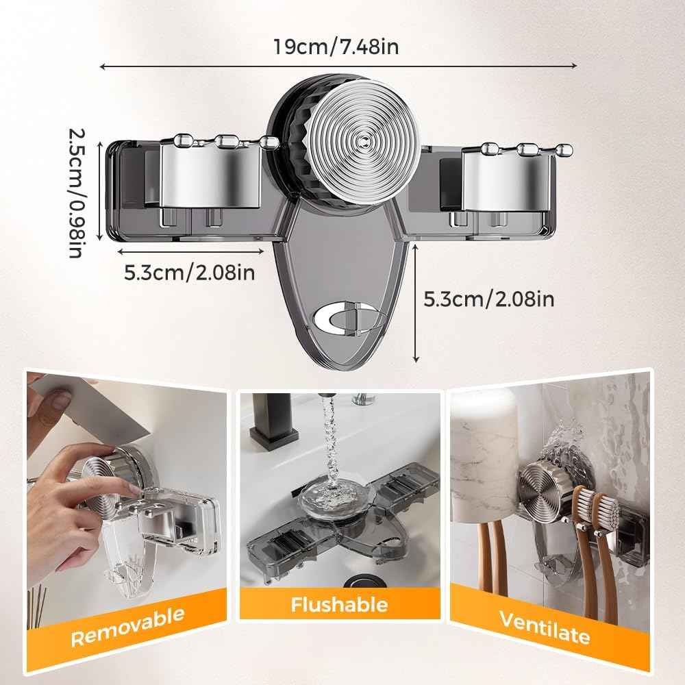 Broom Holder Mop Hanger, No punching Required Broom Hanger Retractable Towel Rack, Mop and Broom Holder Wall Mount Broom Hanger Organizer for Bathroom Kitchen and Laundry Room (White 1pcs) - Image 3