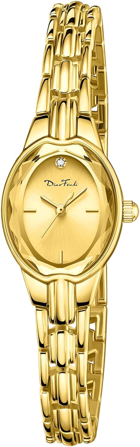 Diaofendi Gold Watches for Women Easy Read Ladies Quartz Wrist Watches with Small Vintage Bracelet - Image 2