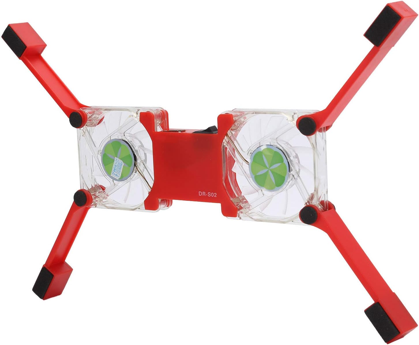 Laptop Cooling Pad,DR-S02 Folding Laptop Cooler with Dual Fans,Portable USB Powered Notebook Radiator Cooler Stand Cooling Base with Anti‑Skid Mount(red) - Image 6