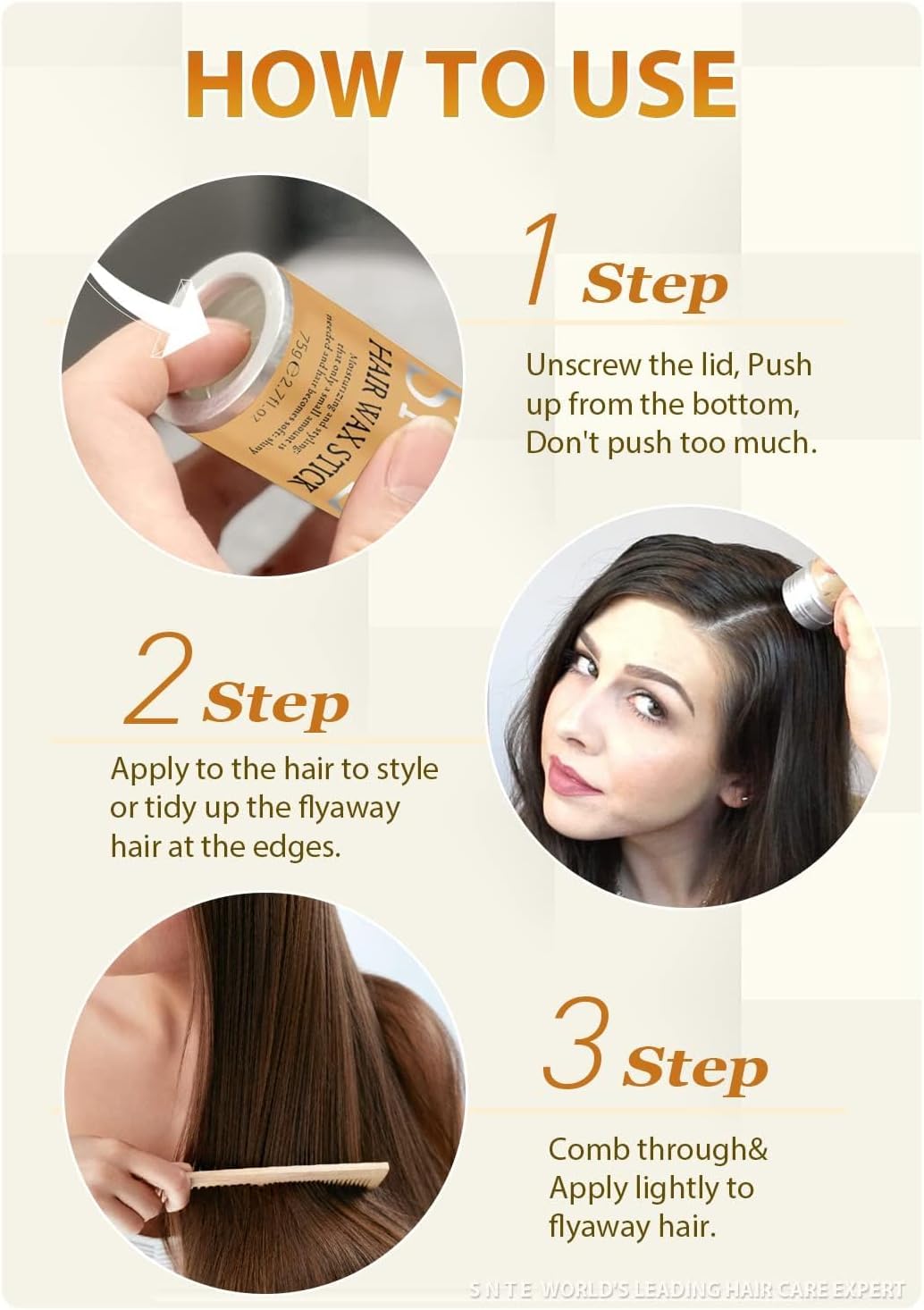 Hair Wax Stick - Slick Back Hair Brush Set 6Pcs,Wax Stick for Hair Flyaways,Slick Stick for Smooth Edge Frizz,Hair Bun Accessories,Non-greasy Topsy Tail Hair Tools for Women,Kids & Teen Girls - Image 6