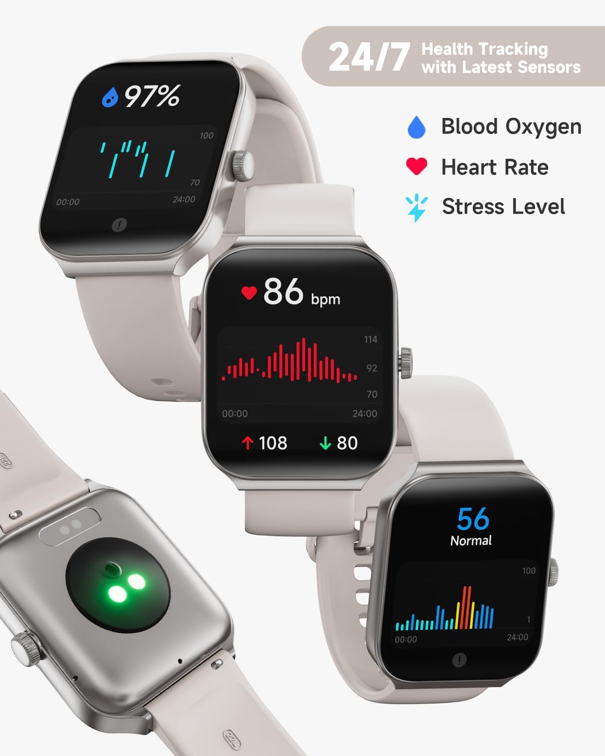 Smart Watch for Men Women Alexa Built-in, 1.95" Fitness Tracker with Answer/Make Calls, IP68 Waterproof/Sleep Tracker/Heart Rate/100 Sports, Fitness Watch Compatible iOS Android - Image 4