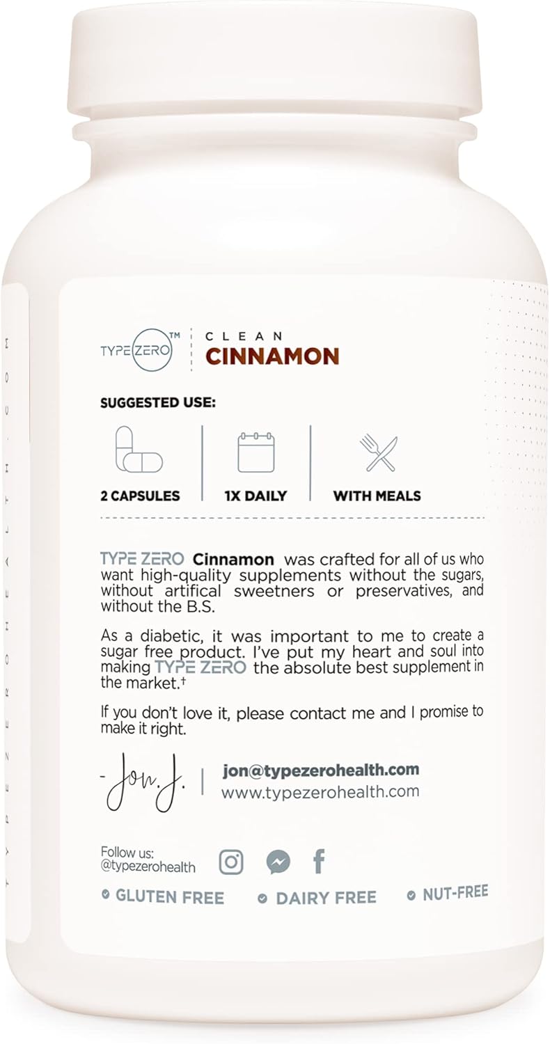 Type Zero Ceylon Cinnamon Capsules (1200mg | 120 Capsules) - Natural, Non-GMO, Gluten Free, Organic Cinnamon Supplement - Image 5