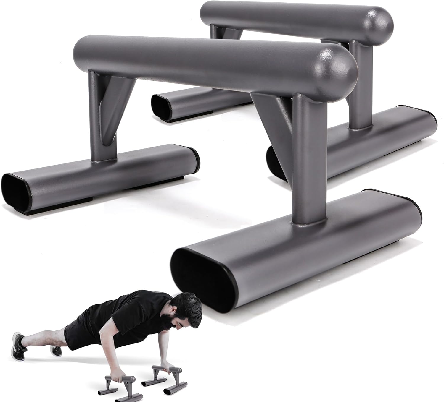 Push-Up Stand - Durable Metal Construction, Non-Slip Pads, Wrist-Friendly Design for Full-Body Workouts, Ergonomic Home/Gym Equipment - Image 2