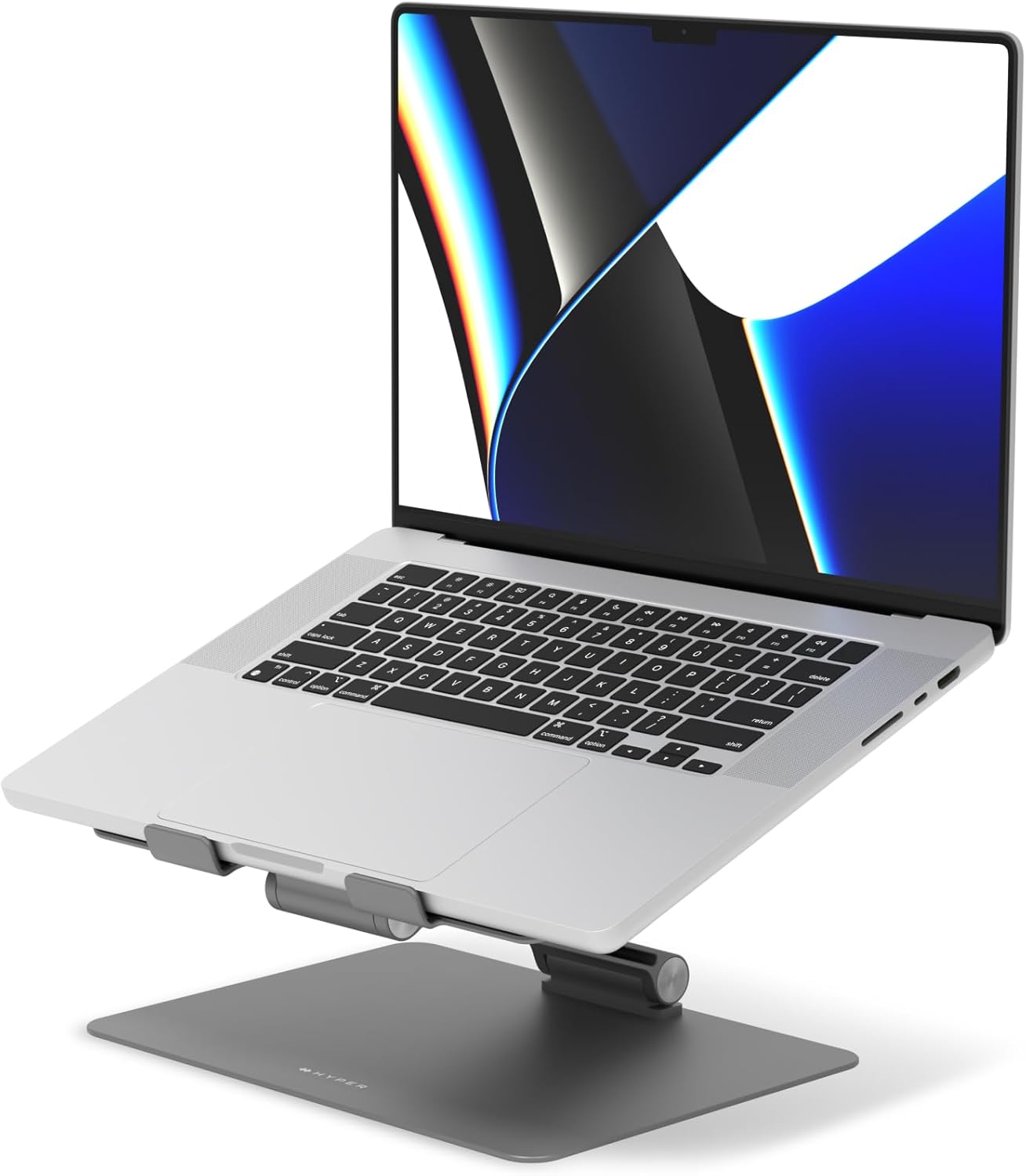 Hyperspace Adjustable Laptop Stand — Sleek, Foldable, Portable Aluminum Laptop Stand for 16” Devices — Height Adjustable to 22”, Optimal Cooling, Non-Slip Grips - Image 4