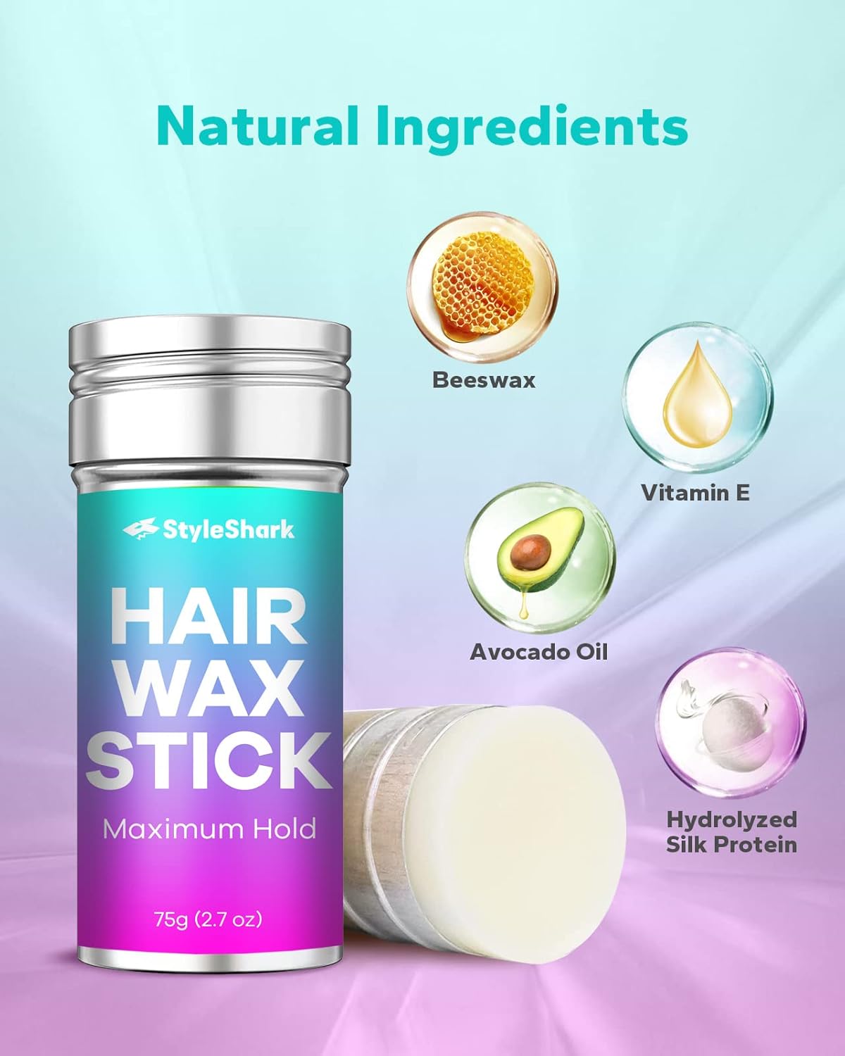 StyleShark Non-Greasy Hair Wax Stick for Styling Flyaways and Frizz - 2.7 oz Wax for Edge Control on Wigs and Hair - Image 6