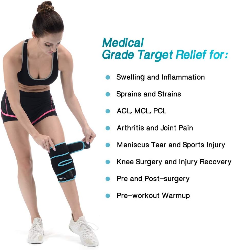 NEENCA Knee Brace with Ice Pack Wrap, Medical Knee Wrap with 3 Reusable Gel Packs, Hot & Cold Therapy for Meniscus Tear, Joint Pain, Knee Pain Relief, Knee Surgery, Sprain & Swelling- FSA/HSA Approved - Image 3