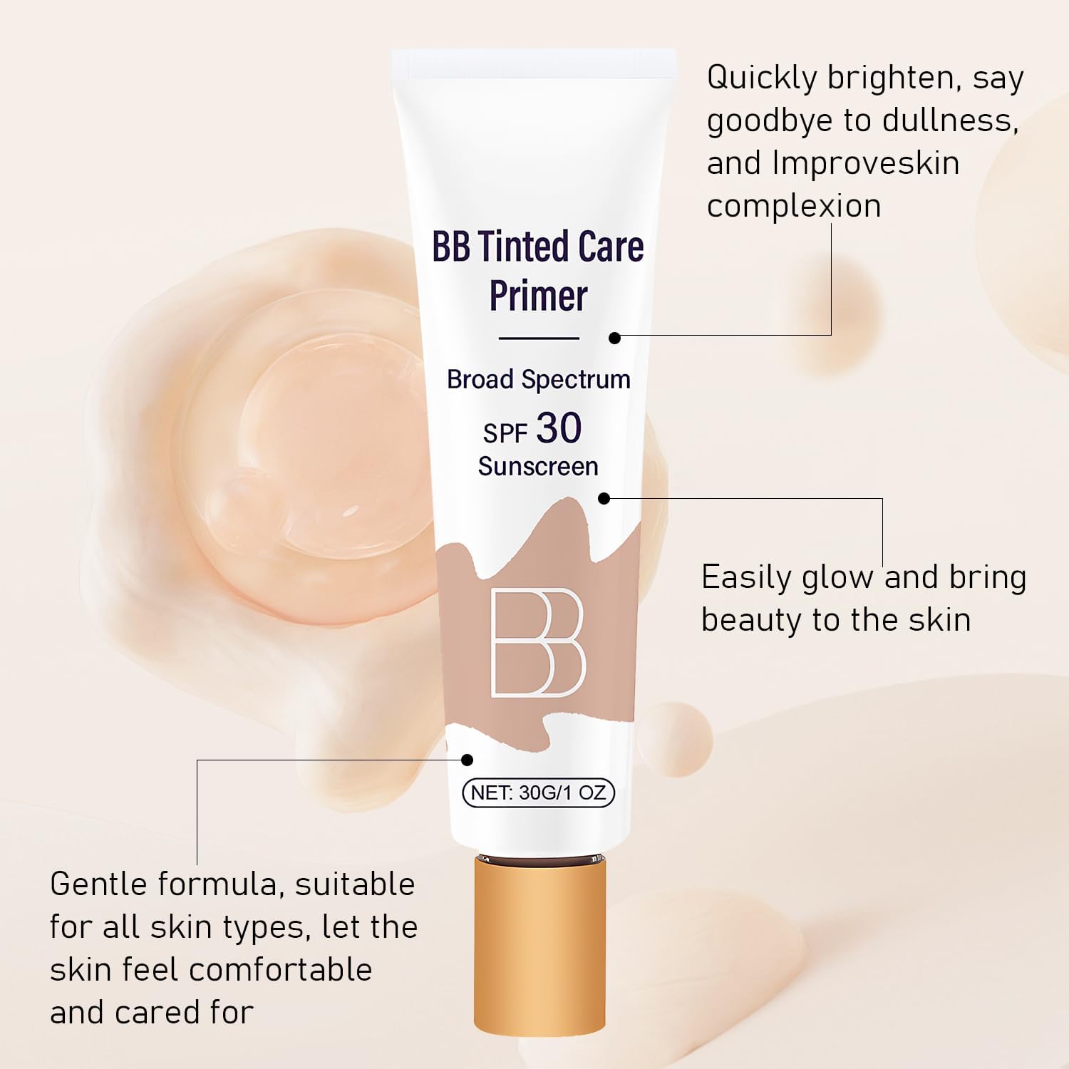 BB Tinted Moisturizer SPF 30, BB Tinted Care Primer, BB Tinted Care Primer, Full Coverage Light-Medium Skin Color Hydrating & Smoothing Natural color - Image 4