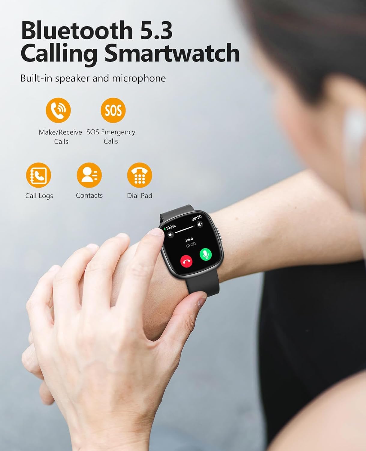 Smart Watches, 1.72" Smartwatch for Men Women (Answer/Make Call), Fitness Tracker with 100+ Sport Modes, IP68 Waterproof, Heart Rate/Sleep/Spo2 Monitor, Activity Tracker for Android iOS - Image 4