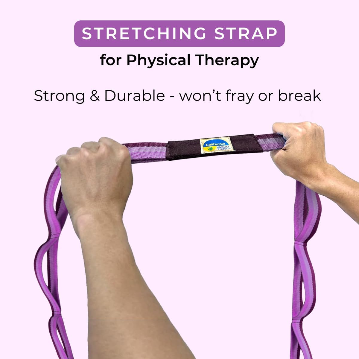 California Yoga Strap | Yoga Belt with Loops | 12 Multi Loop & Non-Elastic | Stretching Strap | Gym Workout & Exercise Bands | Physical Therapy | Improves Sitting Posture for Women & Men - Image 5