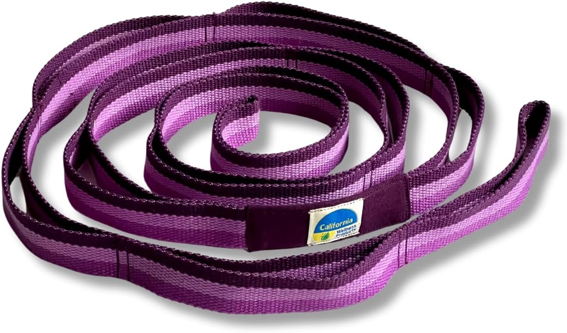 California Yoga Strap | Yoga Belt with Loops | 12 Multi Loop & Non-Elastic | Stretching Strap | Gym Workout & Exercise Bands | Physical Therapy | Improves Sitting Posture for Women & Men - Image 2