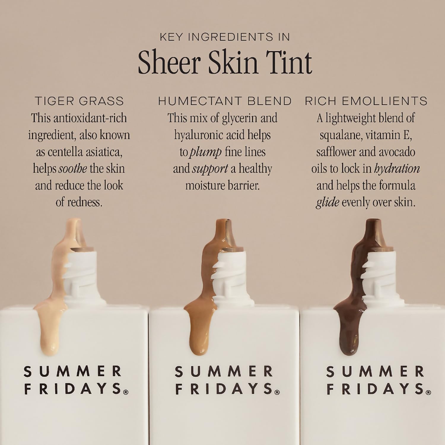 Summer Fridays Sheer Skin Tint - Tinted Moisturizer with Hyaluronic Acid - Helps Diminish Uneven Skin Tone - Sheer to Light Coverage - Shade 4.5 - Medium with Cool Peach Undertones (1 Fl Oz) - Image 6