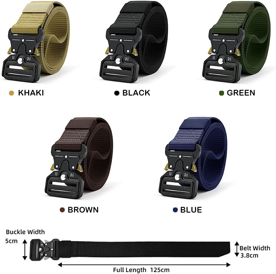 DOOPAI Tactical Belt for Men, 3Pack Military Nylon Web with Heavy Duty Quick Release Metal Buckle - Image 4