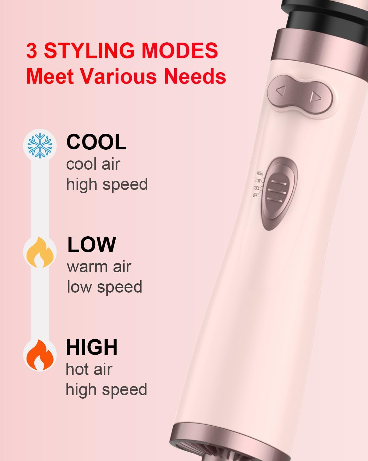 Rotating Hair Dryer Brush Ceramic, Blow Dryer Brush 2 Spin Brushes Set 1.5 Inch &2 Inch, One-Step Hot Air Brush for Hair Dryer, Volumizer, Smooth, C-Curls - Image 5