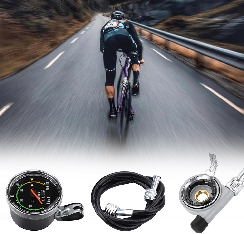 Bike Speedometer, Mechanical Analog Odometer Old School Style Bicycle Computer Code Table Aluminum Alloy Stopwatch Cyclocomputer Accessories for Outdoor Cycling Tricycle 26in 27.5in 28in 29in - Image 6