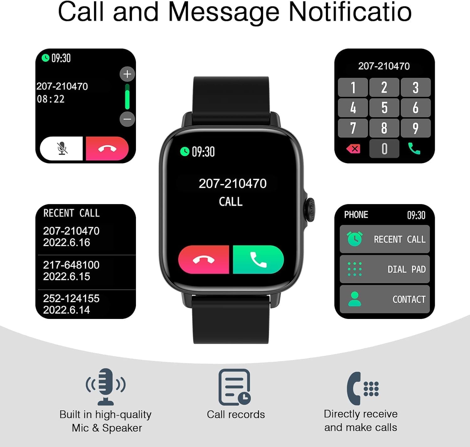 Smart Watch for Men Women (Answer/Make Calls) 1.83" Smartwatch for Android iOS Phone Compatible IP67 Waterproof Fitness Activity Tracker Watch Heart Rate Sleep Blood Pressure Monitor - Image 6