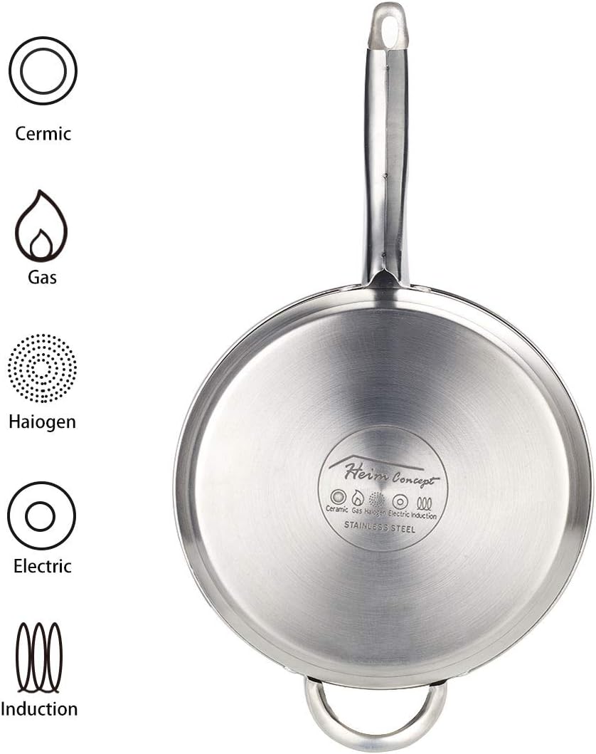 Heim Concept Cookware Set W-001 12-Piece Stainless Steel Pots and Pans Set, Kitchen Cooking Set with Glass Lid - Image 6