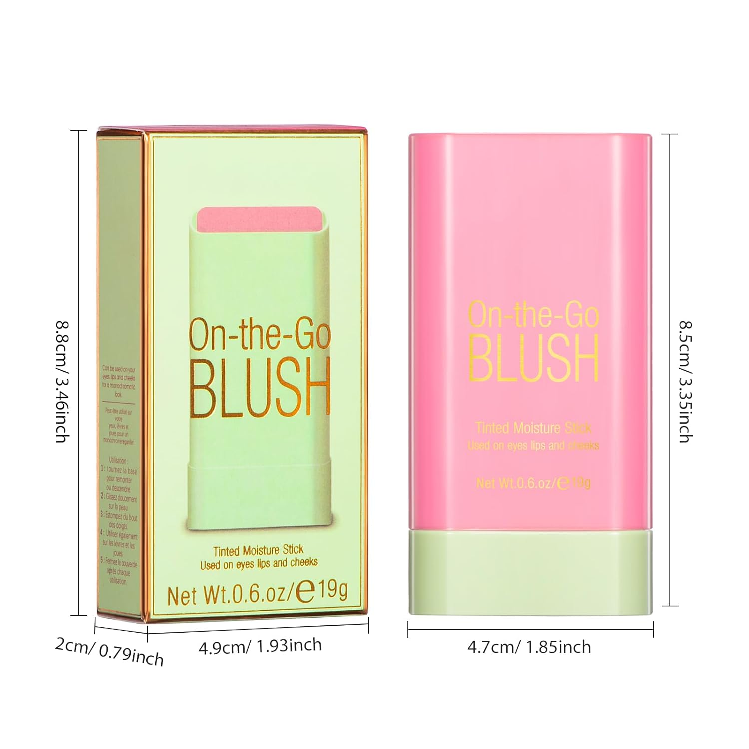 Blush Stick for Cheeks - Cream Makeup Blush Wand, Solid Moisturizer Stick for Cheeks Tint, Natural Blendable Waterproof Korean Matte Long-Lasting Smooth Blushes (#01 Shy Pink) - Image 9