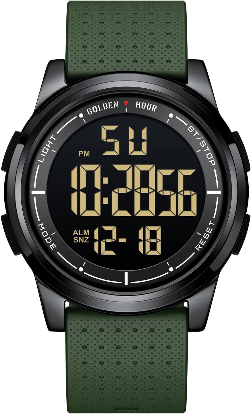GOLDEN HOUR Ultra-Thin Minimalist Sports Waterproof Digital Watches Men with Wide-Angle Display Rubber Strap Wrist Watch for Men Women - Image 2