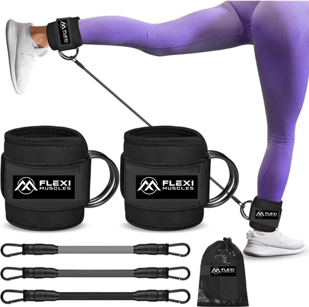 Resistance Bands with Ankle Cuffs for Leg, Glute, and Hip Workouts - Perfect for Kickbacks, Strength Training, and Home Gym Exercises - Fitness Bands for Women. - Image 2
