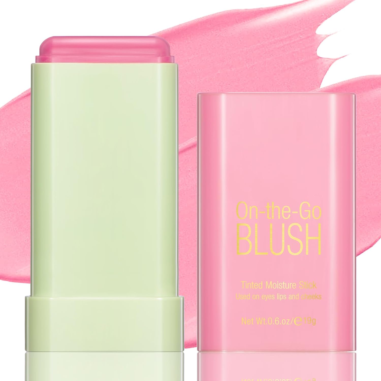 Blush Stick for Cheeks - Cream Makeup Blush Wand, Solid Moisturizer Stick for Cheeks Tint, Natural Blendable Waterproof Korean Matte Long-Lasting Smooth Blushes (#01 Shy Pink) - Image 2