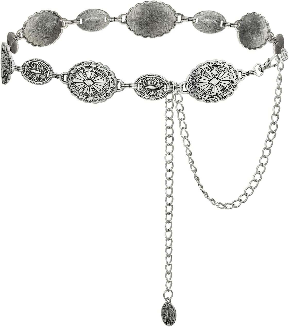 TOPACC Western Metal Concho Belt for Women Cowgirl Chain Belts for Dresses Jeans Country Concert Outfit - Image 2