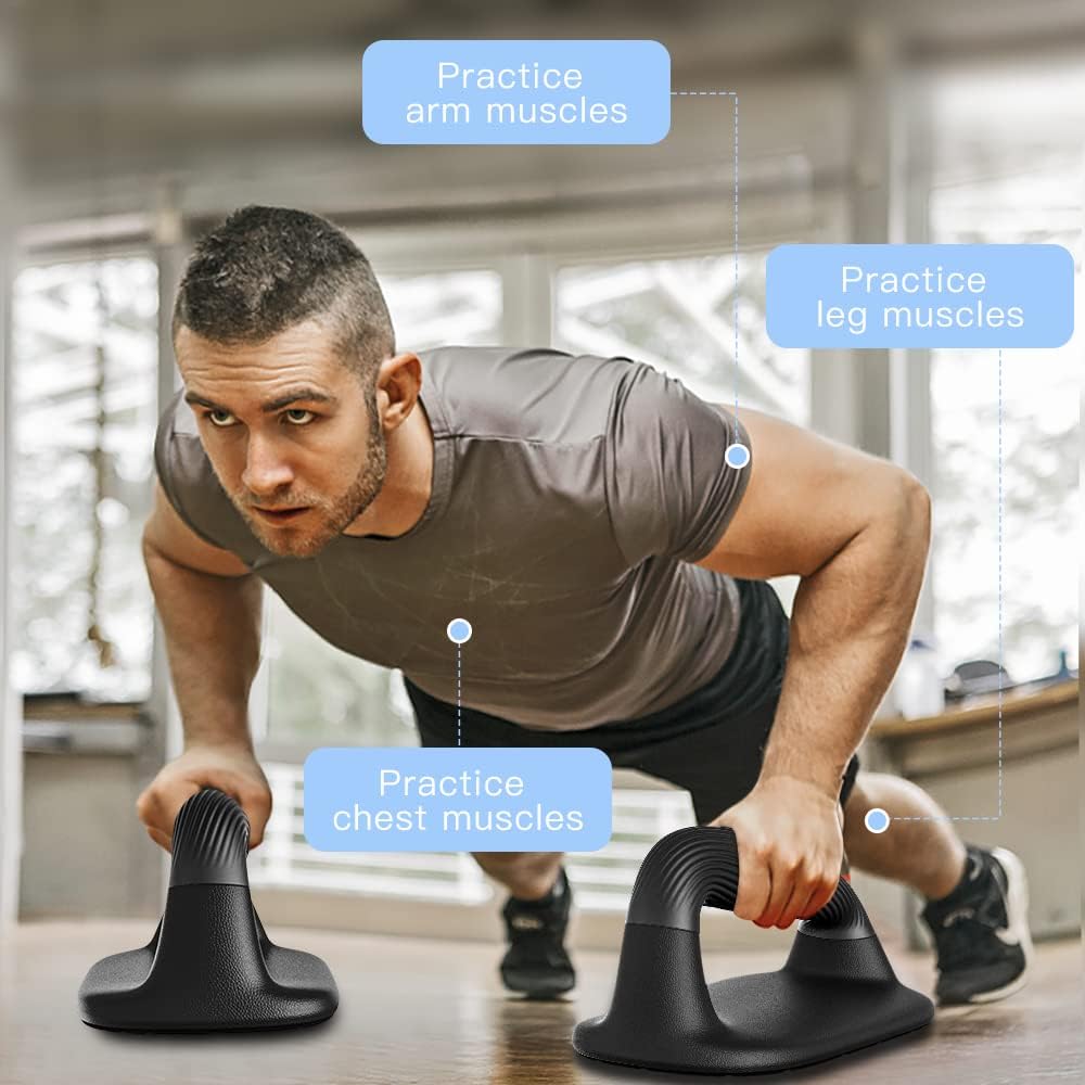 Kipika Push Up Bars, Pushup Stands, Anti-Slip Soft Plastic Push Up Handles, Bottom Anti-Slip Pad, Strength Training Equipment, Perfect for Floor Workout Exercise - Image 3