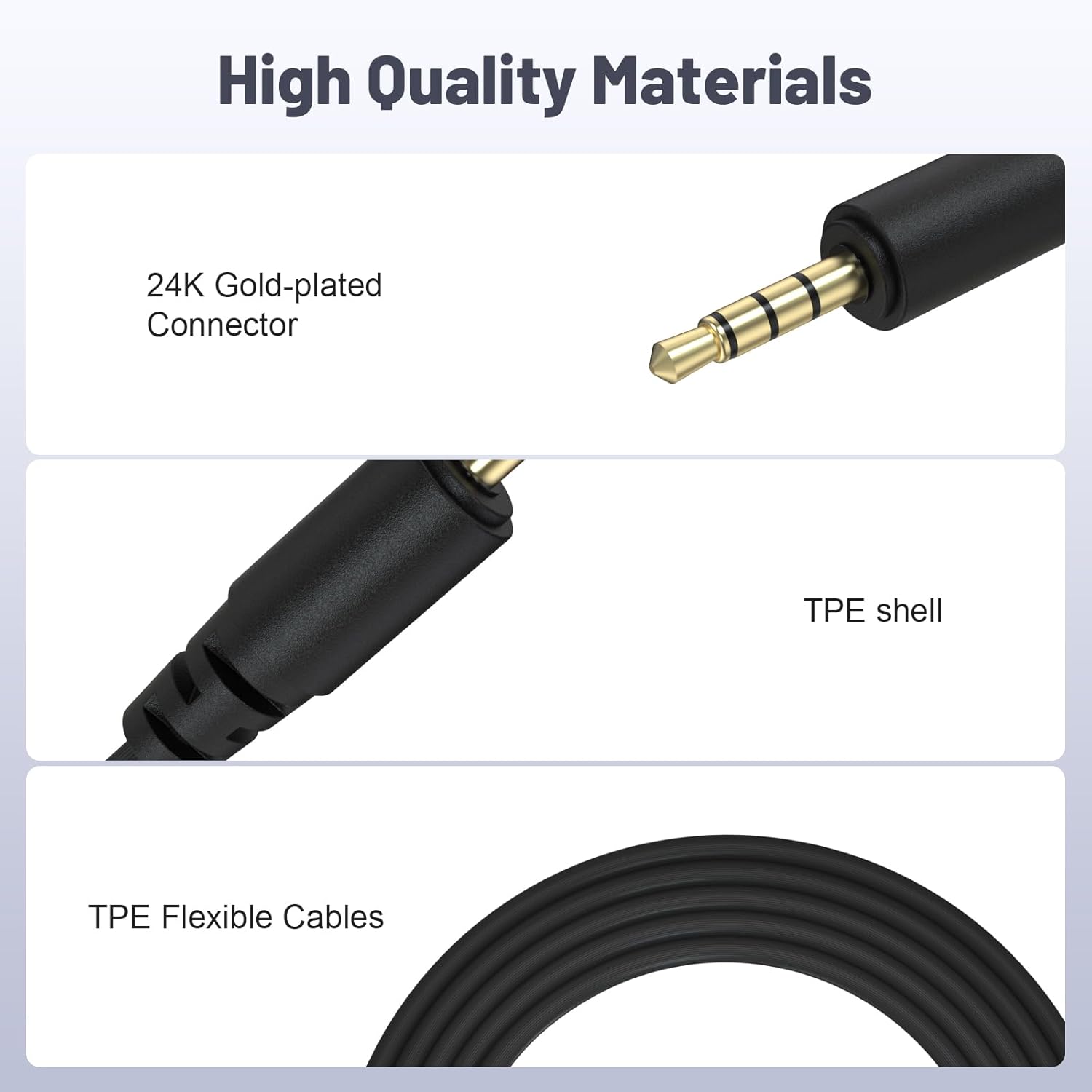 Toxaoii Replacement Audio Aux Cable for Razer BlackShark V2 X/Pro, Razer Nari Wireless, Razer Nari Ultimate Wireless Gaming Headset 3.5mm Aux Cord, Gold Plated Right Angle Connector (5FT, Black) - Image 6