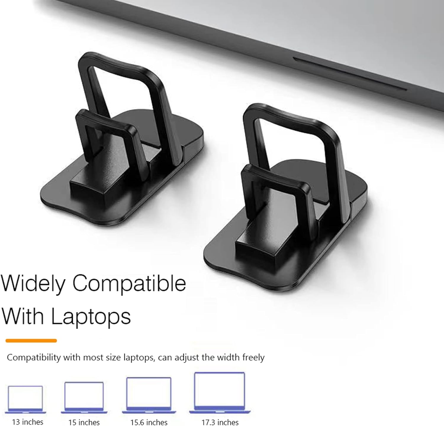 2PCS Zinc Alloy Mini Foldable Laptop Stand, Portable Computer Keyboard Riser with 2 Adjustable Angles, Self-Adhesive Invisible Notebook Stand and Keyboard Lift for Desk (Black) - Image 10