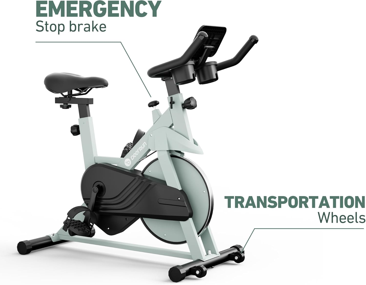 DeerRun Exercise Bike, Indoor Cycling Bike Brake Pad/Adjustable Magnetic Stationary Bike with App, Low Noise Workout Bike for Home Cardio 300lbs Weight Capacity with Pad Mount & LCD Monitor - Image 6