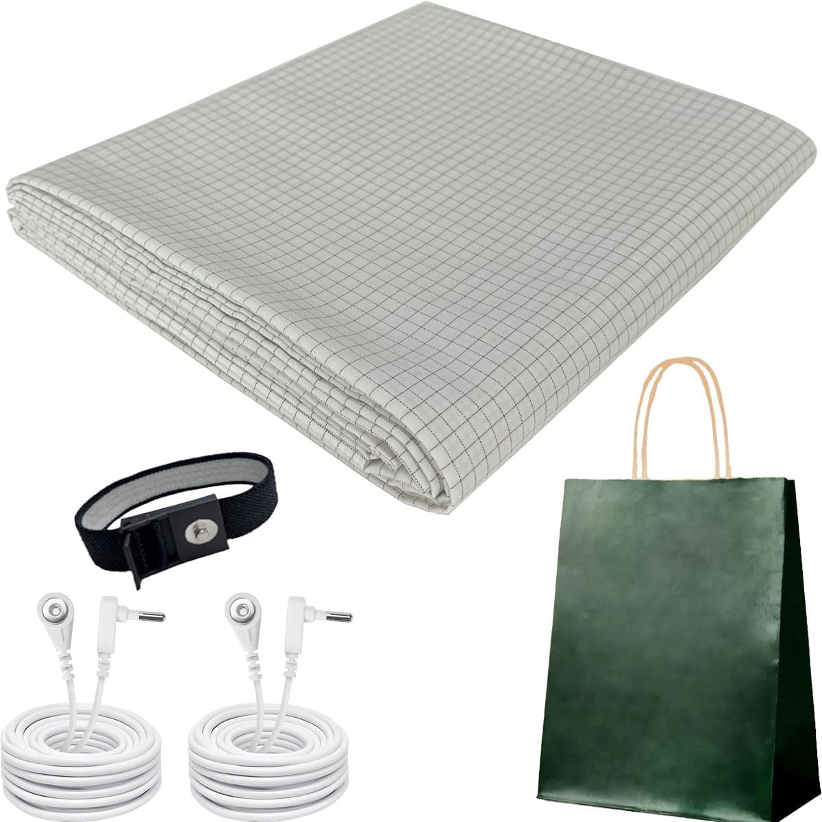 Organic Grounding Sheet 13% Silver for Bed Sleeping Therapy with Safest Ground Adapter and Connection 15ft Cord (36 x 91 Inch Single Bed) - Image 2