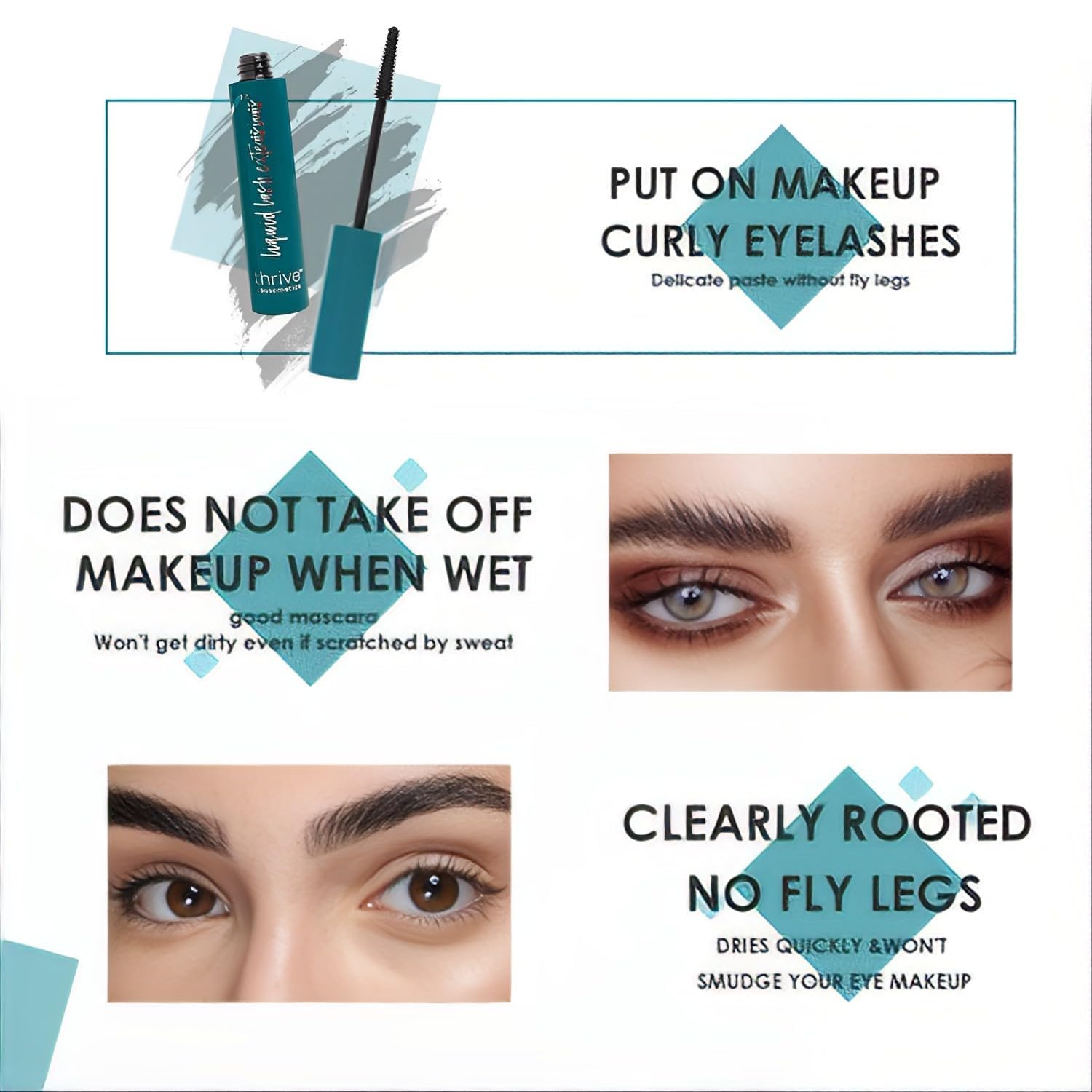Mascara Liquid Lash Extensions - Brynn Thick and Slender, Waterproof and Sweat Resistant(Black 10.7g/0.38 OZ) - Image 4