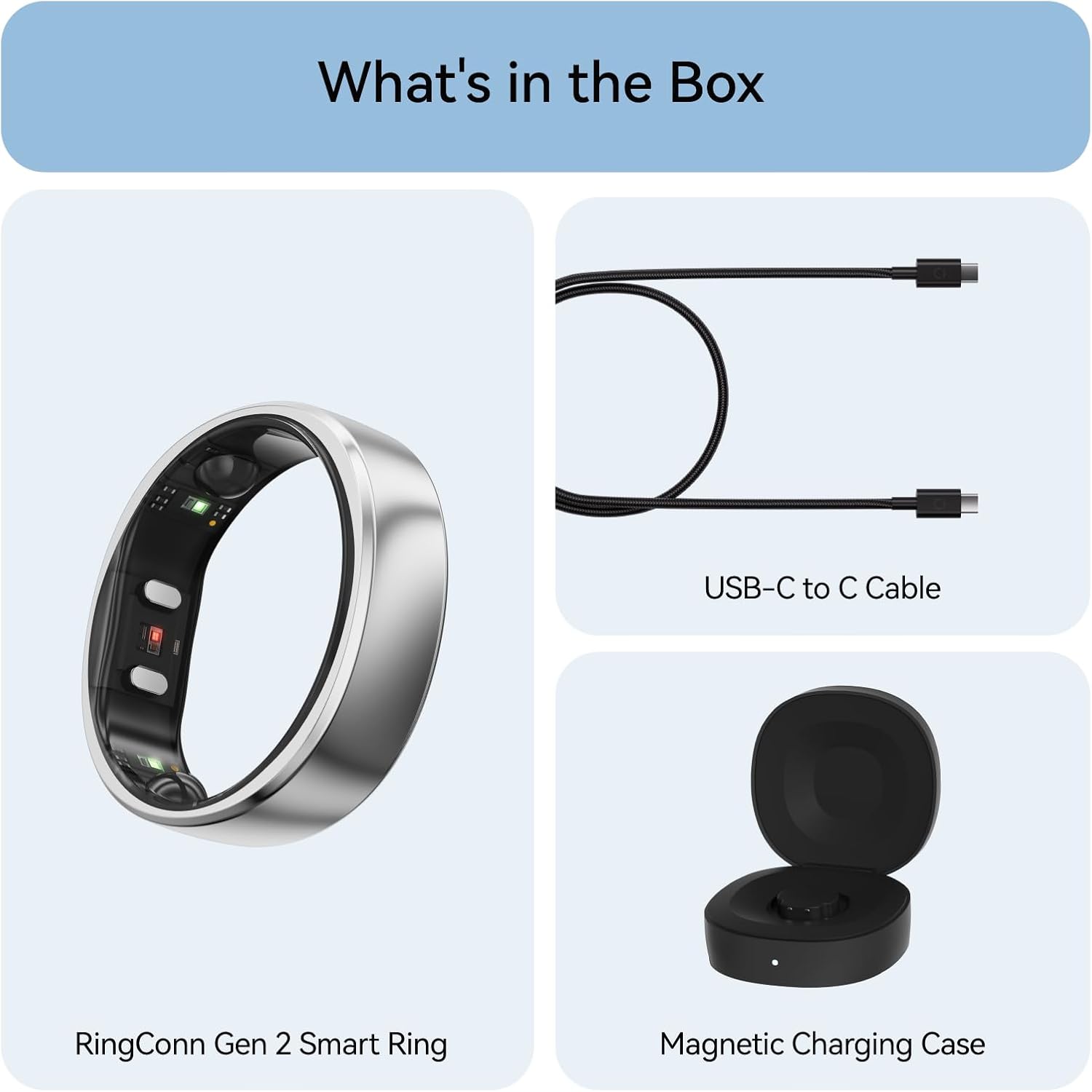 RingConn Gen 2, World’s First Smart Ring with Sleep Apnea Monitoring, No APP Subscription, 12-Day Battery Life, Stress/Heart Rate/Women's Health Tracker, Android & iOS Compatible (Silver, Size 10) - Image 8
