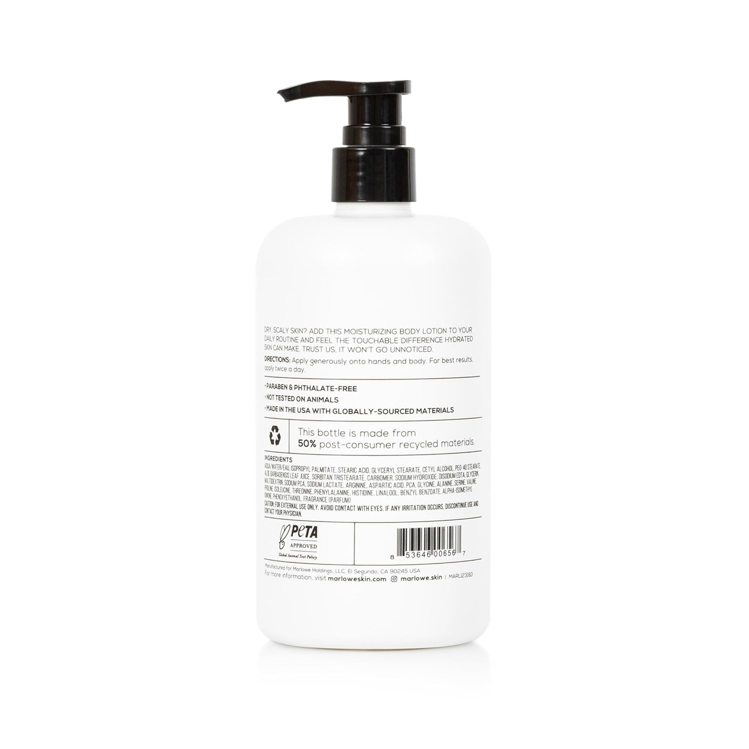 No. 002 Moisturizing Body Lotion 16 oz, Daily Dry Skin Lotion for Men, Made with Hydrating Natural Aloe Vera, Vegan, Oil Free, Light Fresh Tonka Scent - Image 8