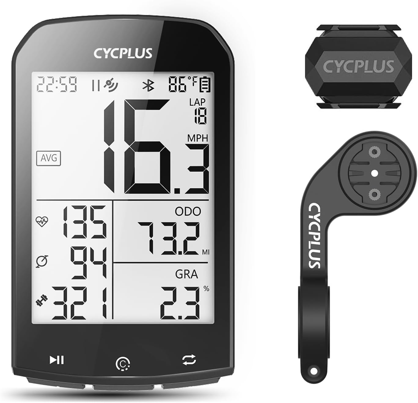 CYCPLUS GPS Wireless Bike Computer, Cycling Computer GPS with Bluetooth/ANT+, Bike Speedometer with 2.9 LCD Screen, Auto Backlight IPX6 Waterproof (New Upgraded) - Image 2