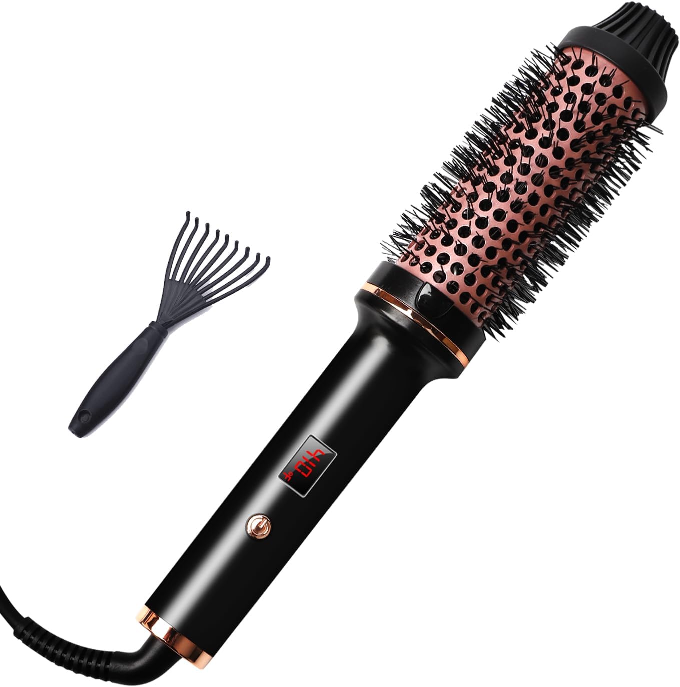 Round Brush Curling Iron 1.5 inch - Heated Ceramic Tourmaline Ionic with Digital Display, Dual Voltage for Blowout Styling - Image 2