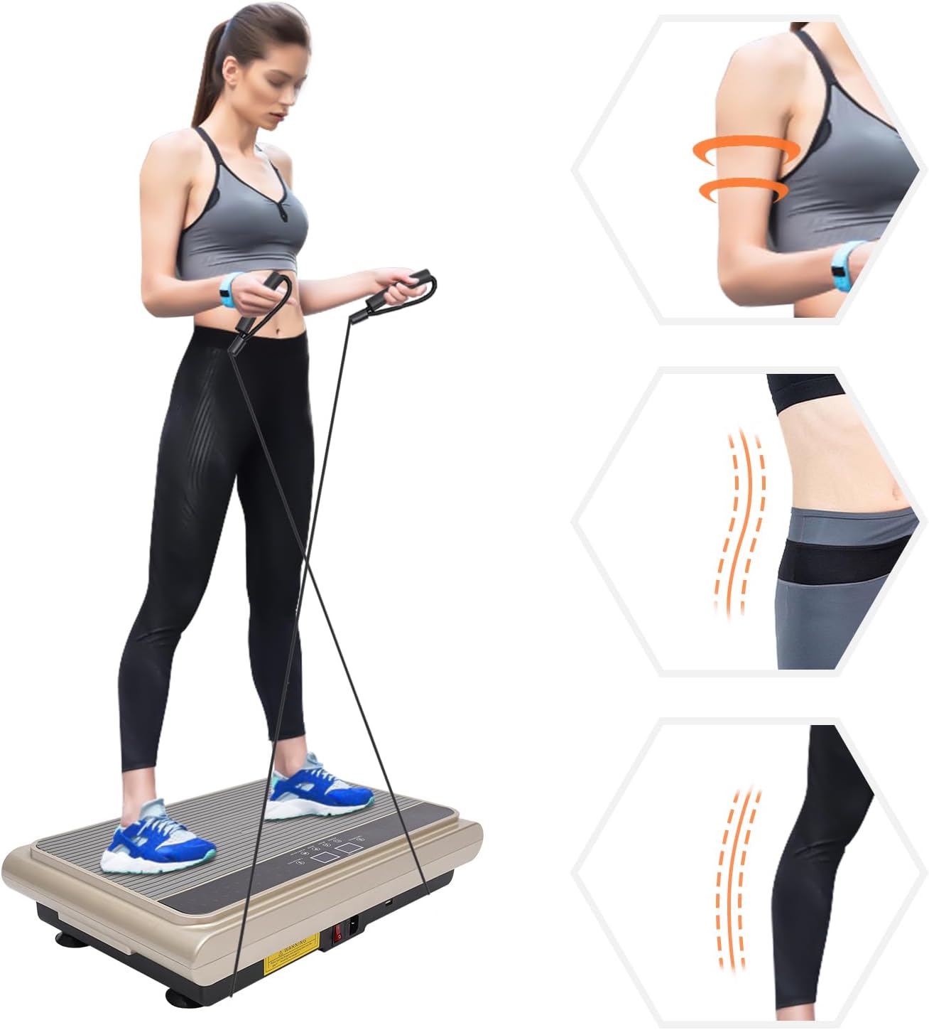 Vibration Plate Exercise Machine, Whole Body Workout Vibration Fitness Platform, Home Training Equipment for Weight Loss and Toning, Body Exercise Platform with 99 Levels - Image 10