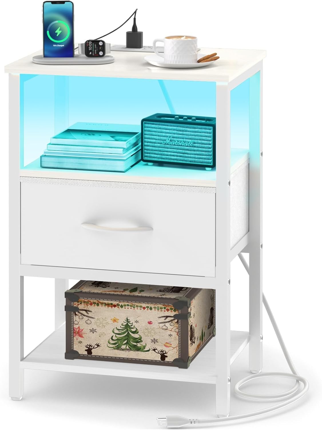 Yoobure Tree Bookshelf - 6 Shelf, White Night Stand - Image 4