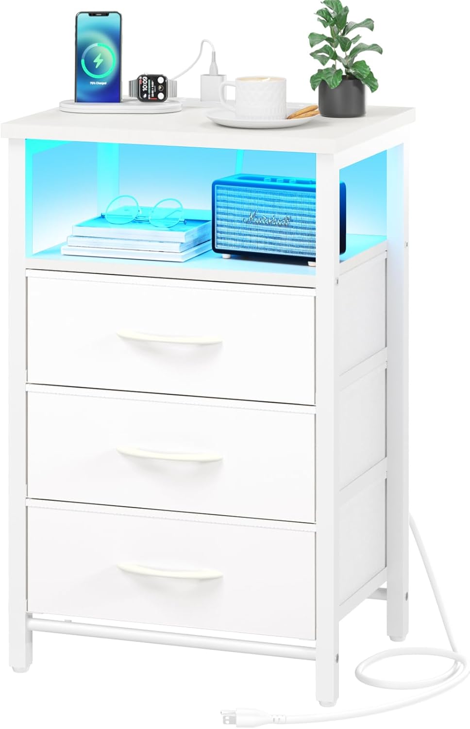 Yoobure Tree Bookshelf - 6 Shelf, Night Stand with Charging Station - Image 7
