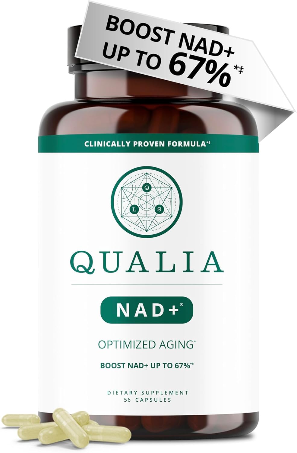 Qualia NAD Supplement — Clinically Proven to Boost NAD+ up to 67%. Optimized Aging, Energy, Focus. Elite NAD+ Booster Ingredients: Nicotinamide Riboside (NIAGEN,) Niacin, Niacinamide (1 Month Supply) - Image 2